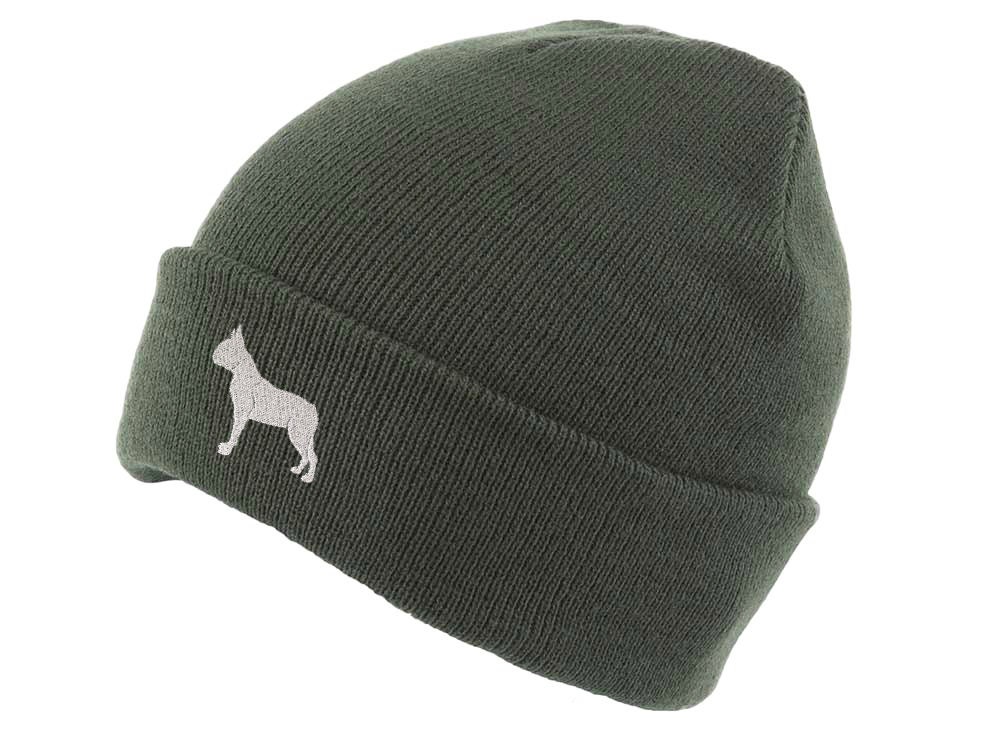 Boston Terrier Owner Gifts, Unisex Beanie Ski Hat With Embroidered Design From The House Of Dog.