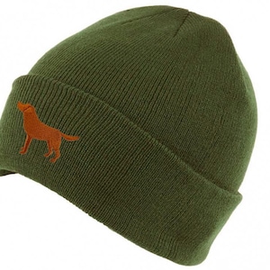 Fox Red Labrador Gifts, Beanie Ski Hat With Embroidered Design From The House Of Dog.