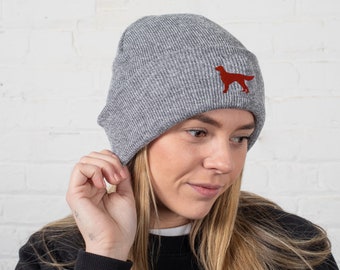 Irish Red Setter Clothing Gifts. Soft Knit Warm Winter Beanie Ski Hat From The House Of Dog.