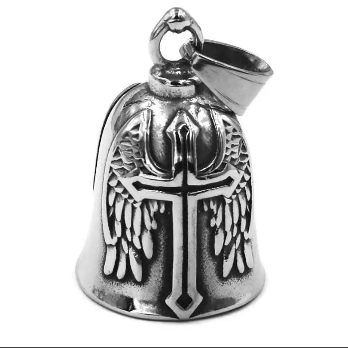 Guardian Bell or Biker Bell or Gremlings Bell, skull & Cross bone, live to ride, motorbike accessories