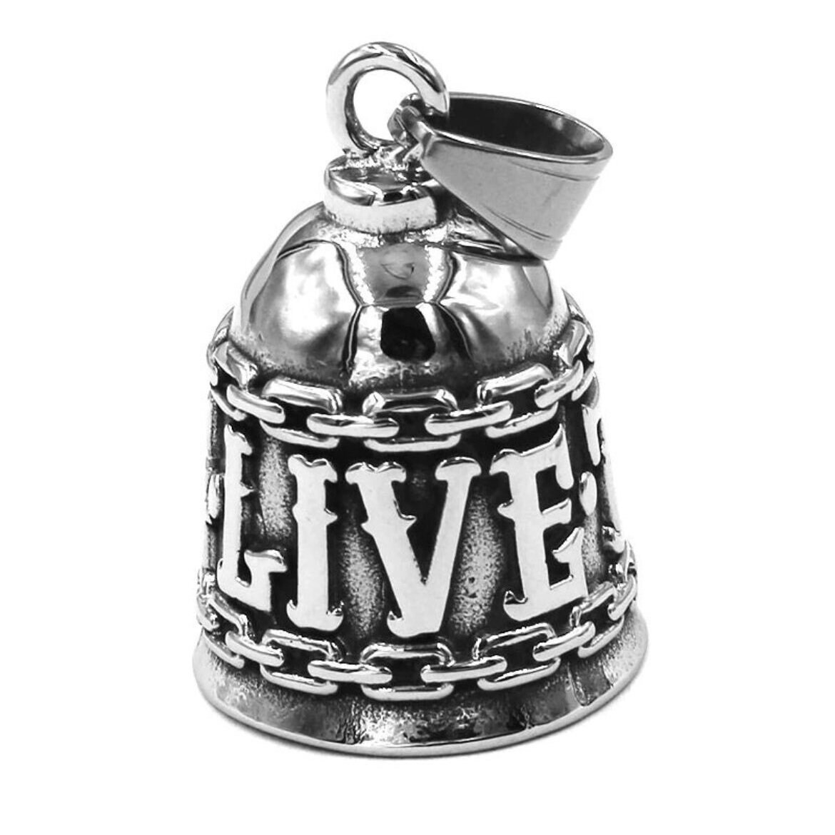 Guardian Bell or Biker Bell or Gremlings Bell, skull & Cross bone, live to ride, motorbike accessories