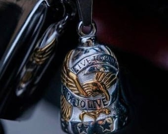 Skull Biker Bell Guardian Motorcycle Good Luck Charm