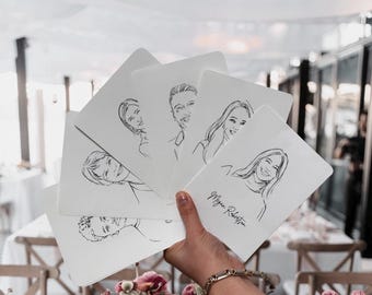 Custom guest place card, Personalized portrait place cards, Custom table place names, illustrated wedding guest place cards portraits