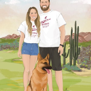 Custom couple portrait, gift for him, valentines gift, Engagement Gift, Anniversary Gift image 3