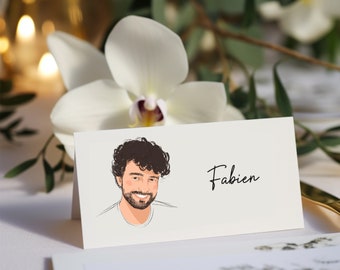 Event custom table place names, Custom portrait place cards, Personalized guest place card, wedding name card, seating card, placement cards