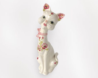 1960年代イタリア製セラミック猫型花瓶、特大サイズ45cm