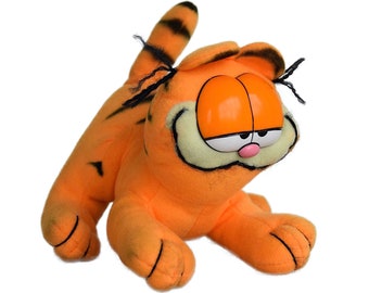 VTG "Garfield" Stuffed Cuddly Animal - Plush Toy - by "Nicotoy" - Belgium - Made In China - Original Label - (5.75 inch / 14.5 cm)