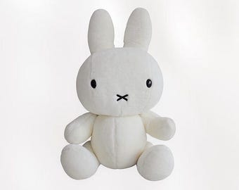 Rare VTG 1999 Kawaii Japanese "White Miffy" Large Jointed "Sekiguchi" Plush Cuddly Doll - by Dick Bruna - Japan - (14.25 inch / 36 cm)