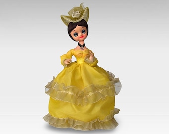 VTG 1960s 70s Big Eyed &quot;Bradley&quot; Pose Doll - Yellow Fashion Doll - Boudoir Doll - Clone Era - Made in Korea - (12.25 inch / 31 cm)
