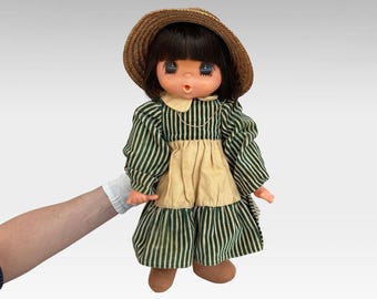VTG 1970s Kawaii Japanese Sekiguchi Big Eyed Doll - Large Thumb Sucking Sekiguchi Doll - Original Clothes - Japan - (15.75 inch / 40 cm)
