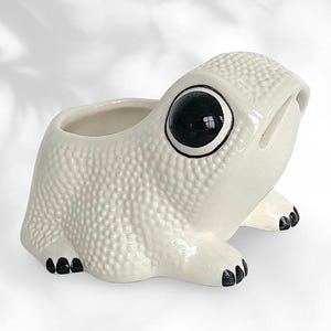 VTG 1960s Portuguese "Hobnail Frog" Mid Century Ceramic Planter - by Martan - Made in Portugal - Marked - (6.50 inch / 16.5 cm)