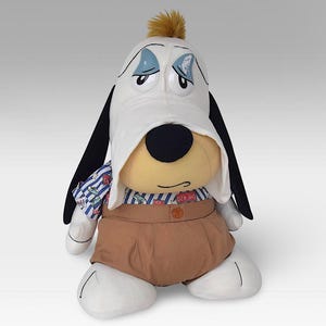 VTG 1990 XL "Droopy" Stuffed Cuddly Toy - by Applause - Turner Entertainment - Cartoon Collectible - Made in China - (28 inch / 70 cm)