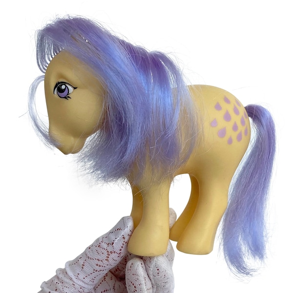 Rare VTG 1982 "Lemon Drop" My Little Pony G1 Rubber Toy - by Hasbro - Made In Hong Kong - 1980s - (5 inch / 13 cm)