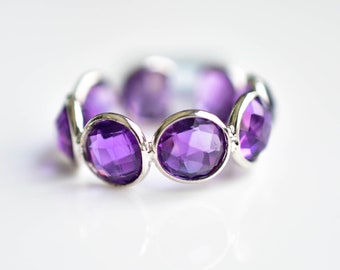 Natural Amethyst Silver Ring, Valentine's Day Jewelry, Ring For Women, 925 Sterling Solid Silver Silver Ring, Handmade Ring