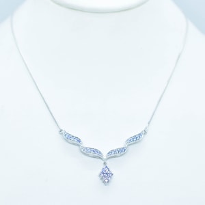 Handmade Tanzanite Sterling Silver Necklace: Minimalist Gemstone Jewelry