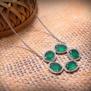 Collana minimalista in argento sterling, collana leggera, gioielli minimalisti, collana e ciondolo, zirconi cubici, gioielli natalizi, idee regalo
