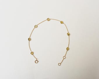 18K Gold Yellow Polki Diamond Bracelet, Uncut Diamond Bracelet, Indian Polki Jewelry, Handmade Gift for Her