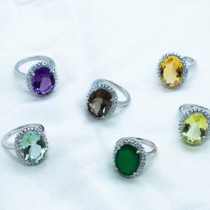 Natural gemstone statement rings, 925 Sterling Silver, Handmade Ring, Gift For Mom, Statement Ring, Promise Silver Ring