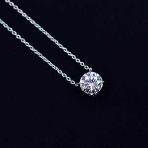 2 CT Moissanite Necklace, Moissanite Pendant Necklace, Luxury Women Pendant, Wedding Necklace, Anniversary Gift for Her, Minimalist Pendant