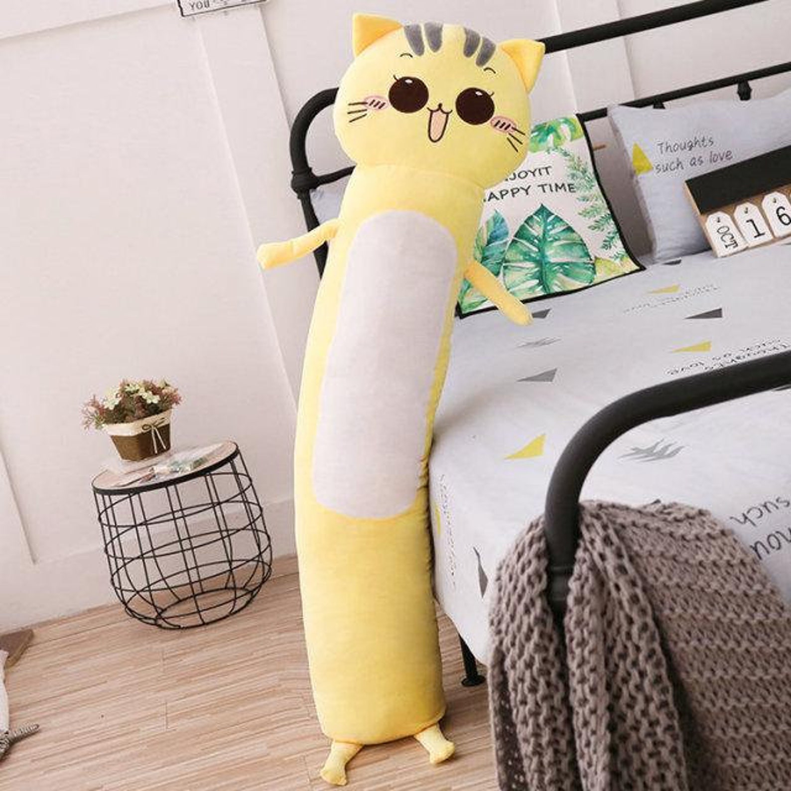 Kawaii Soft Long Body Pillow Plush Cat Etsy