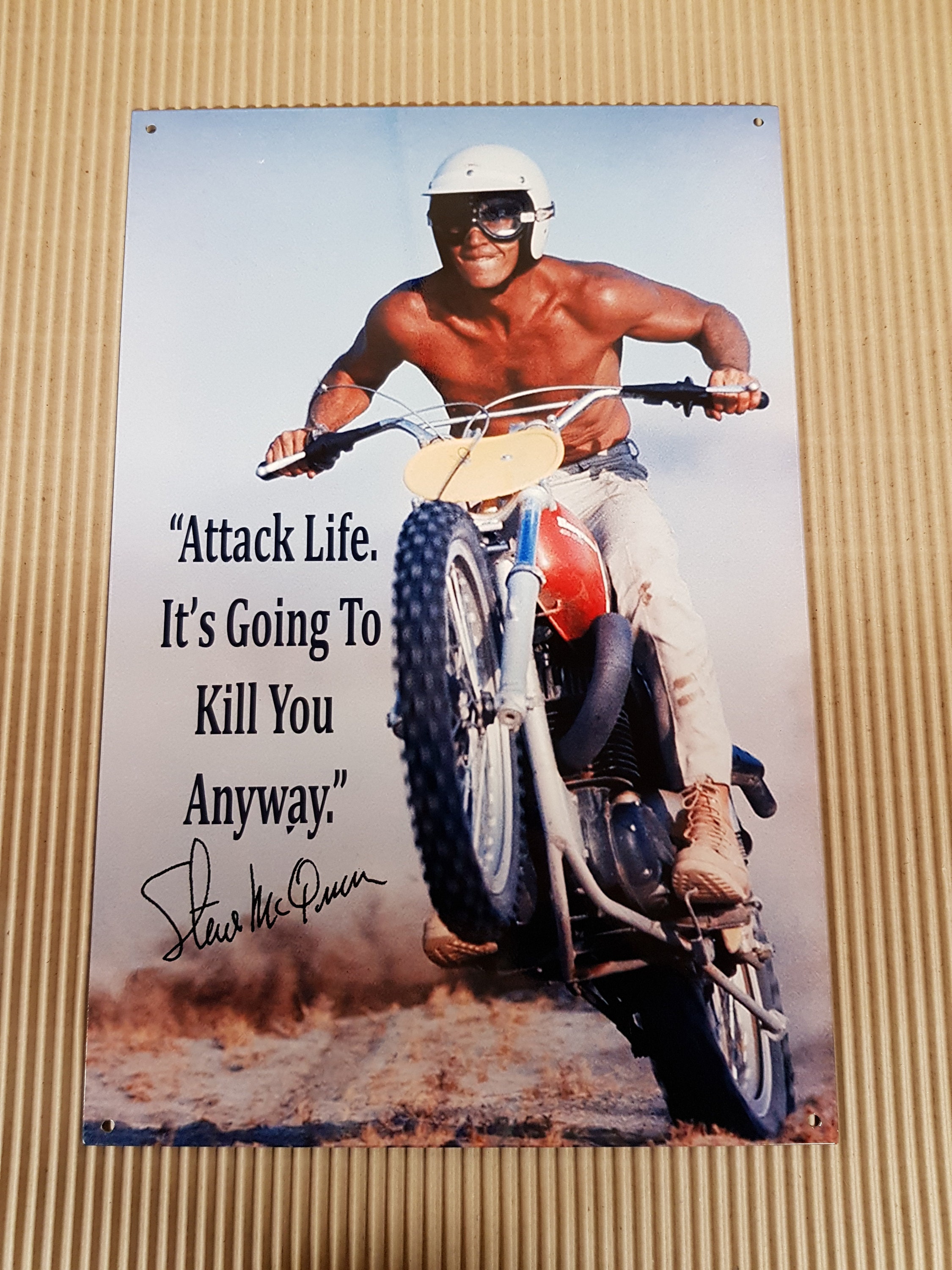 Steve McQueen Attack Life its Going To Kill You anyway Metal | Etsy Italia