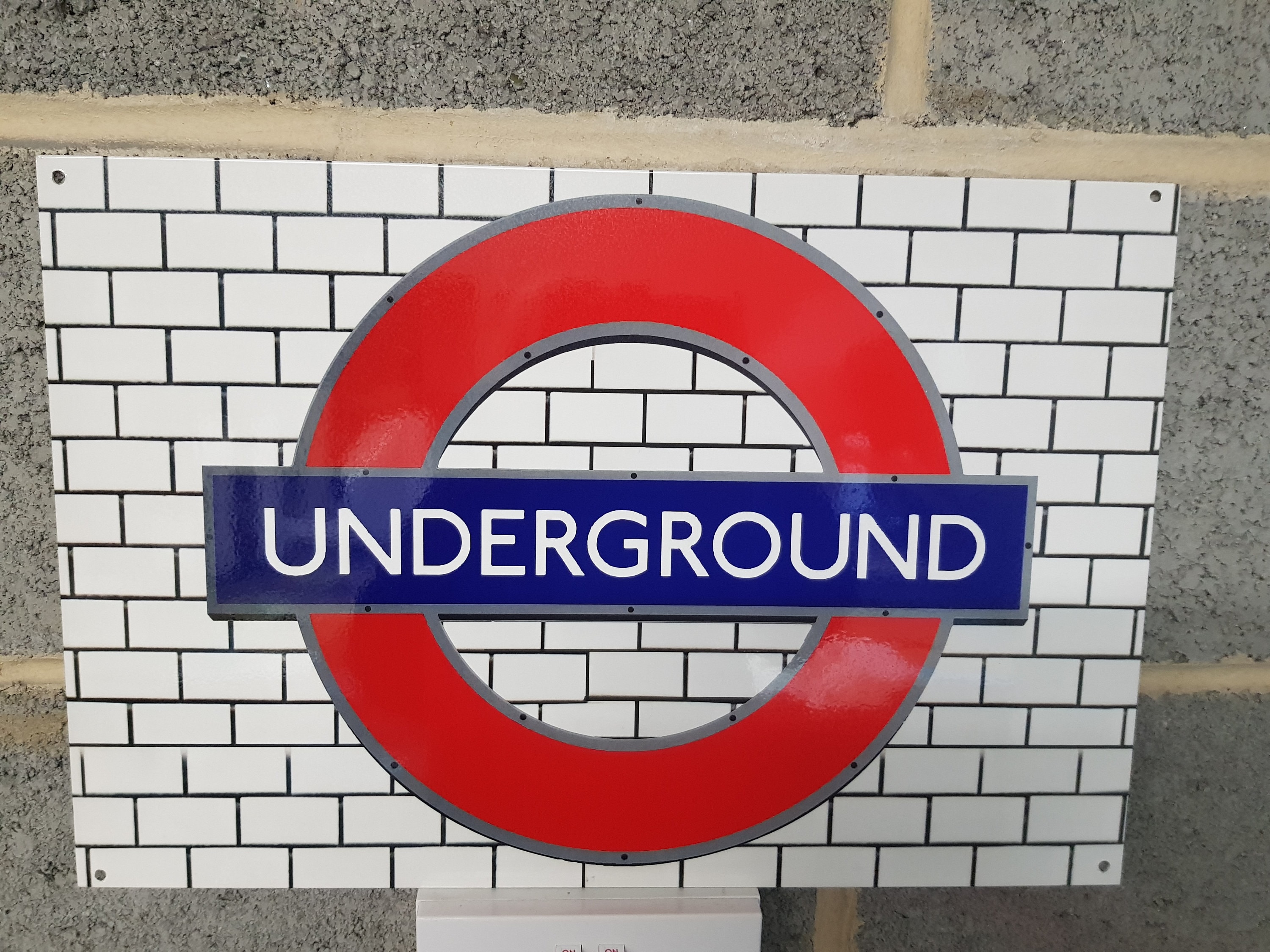 London Underground on a Tiled Background Metal Sign with Pre | Etsy