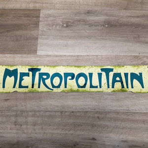 Paris- Metropolitain Underground/ Subway Metal sign With Pre Drilled Holes.