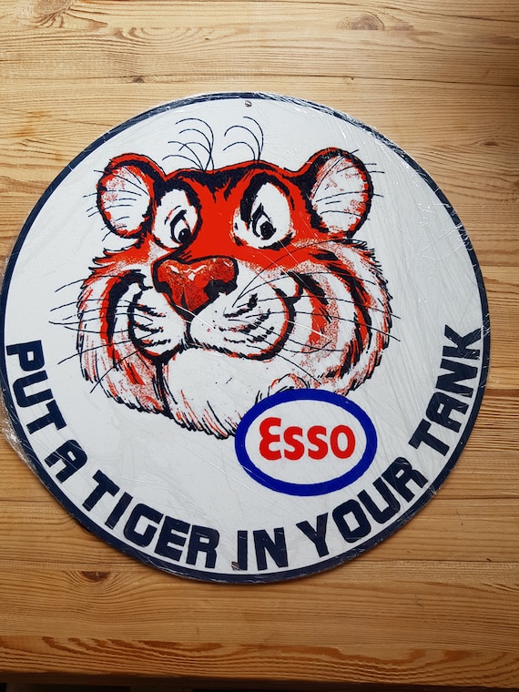 Put a tiger in your tank Esso round metal sign Etsy
