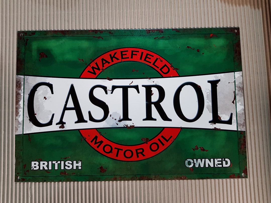 Castrol Oil, Wakefield Motor Oil, Metal Sign With Pre Drilled Holes. - Etsy