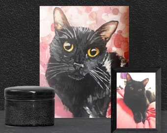 Custom Cat Portrait, Hand Painted, Wall Decor, Acrylic Cat Painting, Personalized Gift 8x10
