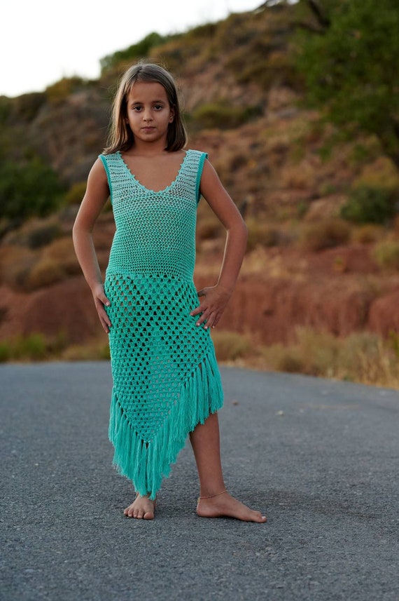 Robe turquoise fille hotsell