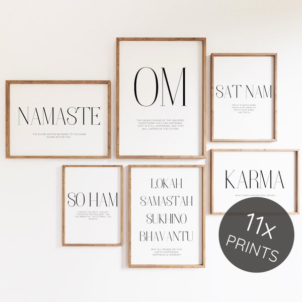 MANTRA BUNDLE - ALL Digital Download Poster Spirituelle Poster Yoga Geschenk Wand Deko Wand Bild Poster schwarz weiß Poster Wohnzimmer