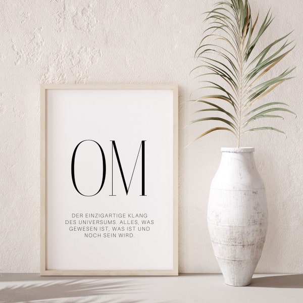 Om MANTRA Poster Spirituelle Poster Yoga Geschenk Wand Deko Wand Bild Poster schwarz weiß Poster Wohnzimmer