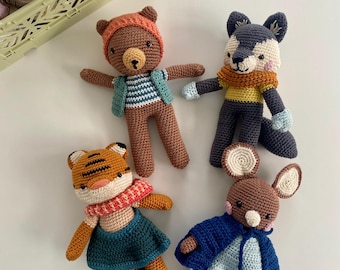 フォークマニス ウルフパップ グレー＆ホワイト ハンドパペット