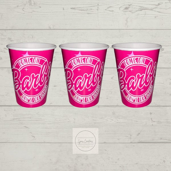Barbie Plastic Cups Etsy