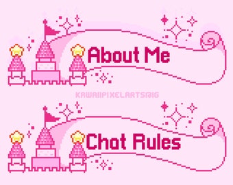 PIXEL Twitch Panels / Set of 12 / ready to use / INSTANT DOWNLOAD / Pixel Art Twitch