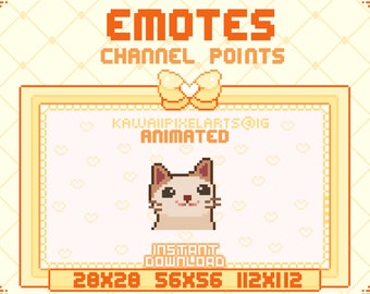 Pop Cat Animated Pixel Art Emote for Twitch, Discord & Youtube | Ready ...