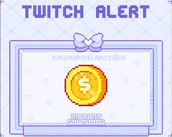 Bouncing Coin Animated Pixel Twitch Alert - Add some fun to your streams! Animated Pixel art coin