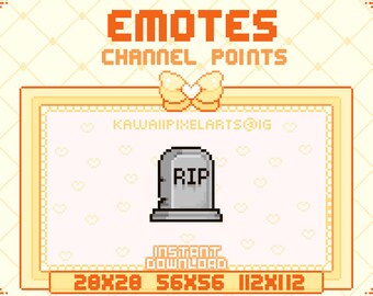 Pixel R.I.P.Stein Twitch Pixel Emotes / Channel Points / SOFORT DOWNLOAD / Emote / Channel Point / Rip Emote / Ded Emote