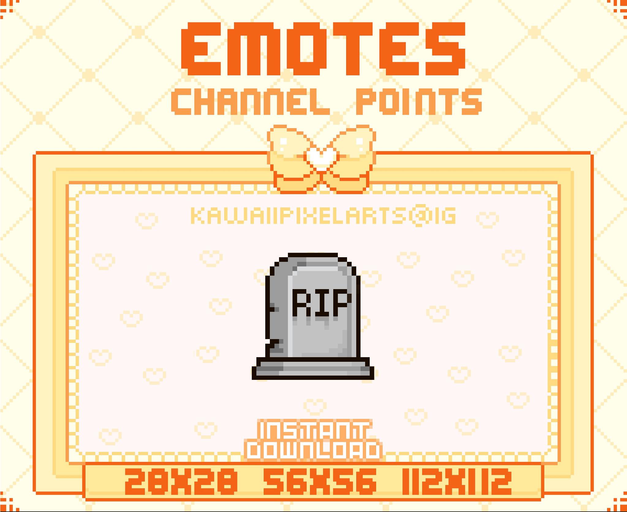Pixelated Rip Sign Pixel R.i.p Stone Twitch Pixel Emotes / Channel Points / Ready to Use ...