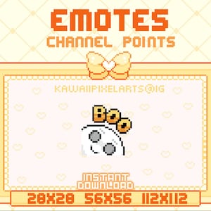 BOO! Cute Ghost Emote for Twitch / Channel Points / Ready To Use / Streaming assets / Emote / Discord/ Youtube / Pixel Art Fall Emote