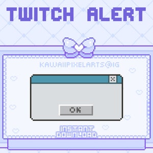 Twitch alert - animated pop up window in 8bit style pixel art