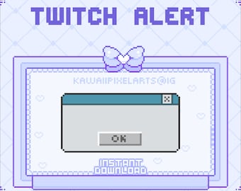 Twitch alert - animated pop up window in 8bit style pixel art
