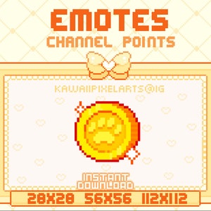 Pixel Coin Twitch Pixel Emotes / Channel Points / ready to use / INSTANT DOWNLOAD / emote / channel point / discord / youtube / coin emote