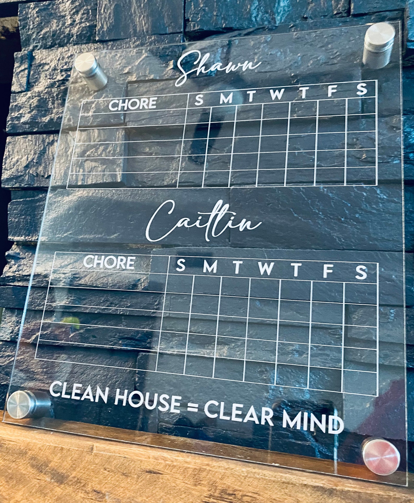 Personalized Acrylic Chore Chart Dry Erase Board | Etsy