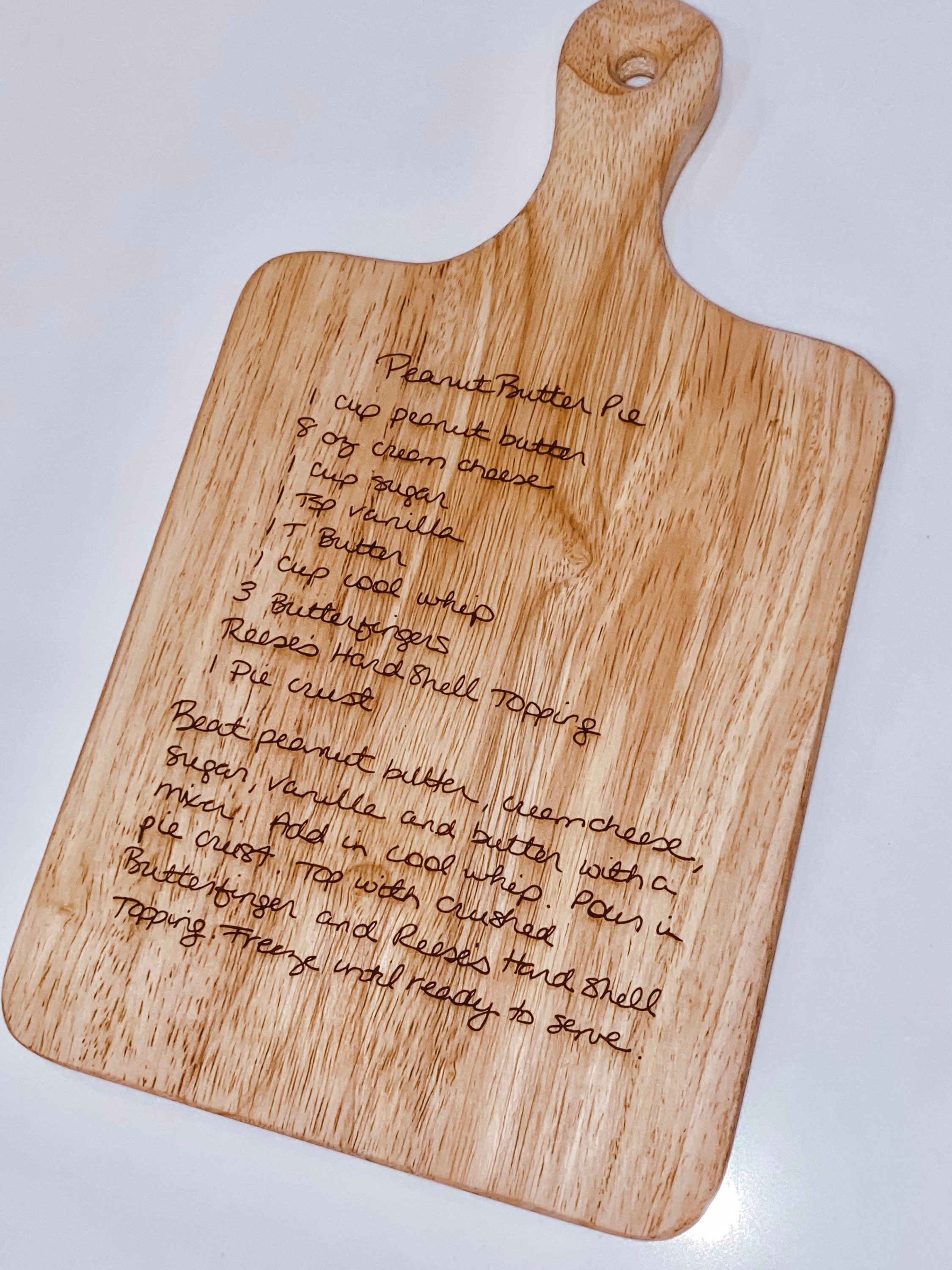 Handwritten Laser Engraved Recipe Cutting Board Charcuterie Etsy