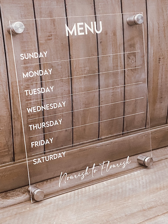 Menu Board Custom Dry Erase Acrylic Menu Board Customize Etsy