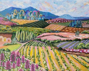 Abstract Landscape Fine Art Printcotton rag 300gsm Pink Ranges II
