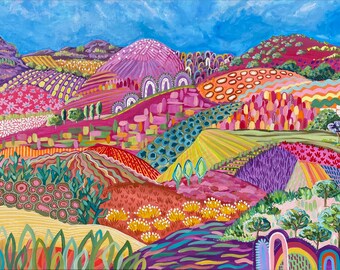 Abstract Landscape Fine Art Printcotton rag 300gsm Pink Ranges II