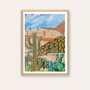 Cactus Valley- Abstract Landscape Art Print